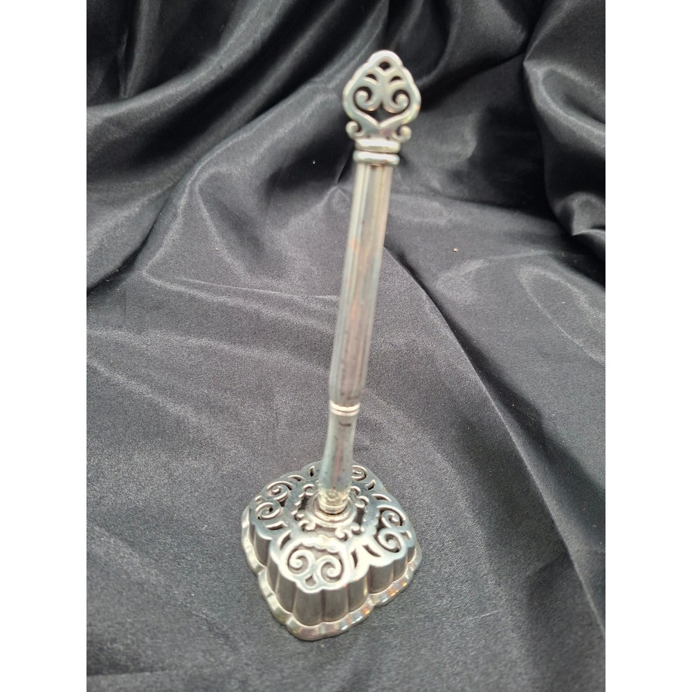 Brighton Silver Tone Desk Pen Set Filigree Scroll Base Weighted Office Decor